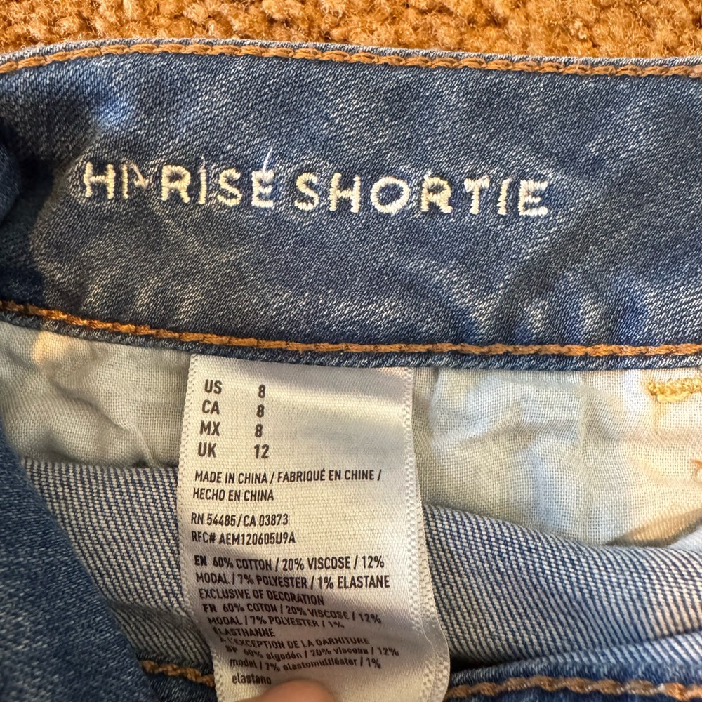 Hi-Rise Shortie Denim Shorts